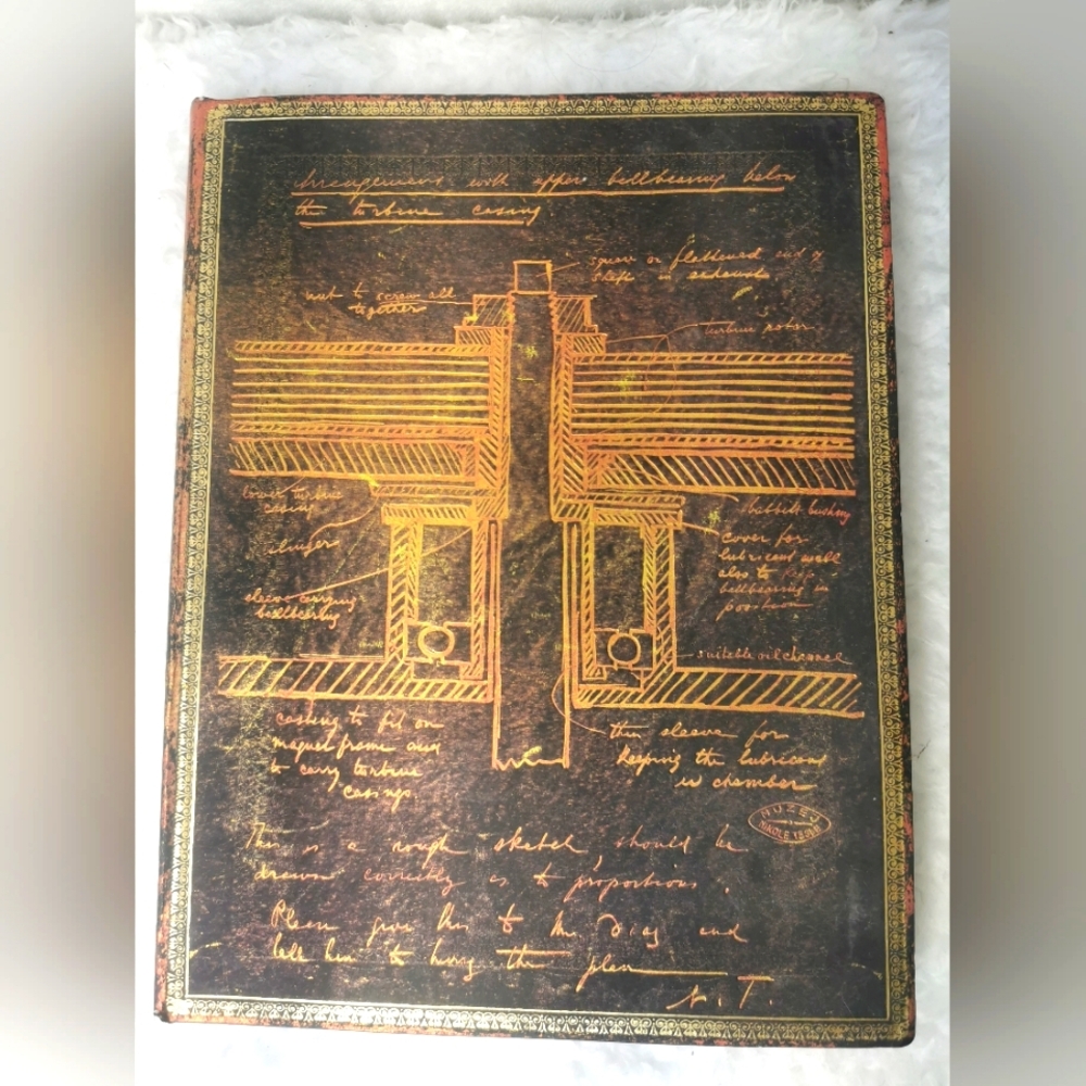 Tesla turbine notebook journal 9" x 7"